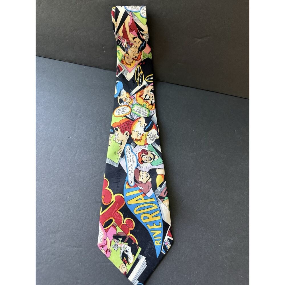 Vintage Nicole Miller Riverdale Tie Mens One Size Novelty Silk Archie Comics 90s